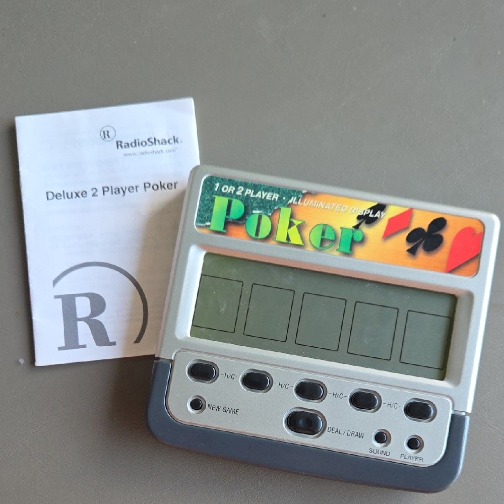RadioShack Deluxe 2 Player Poker Handheld Console - Silver and Black
